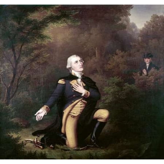 George Washington In Prayer at Valley Forge Poster Print by Paul Weber