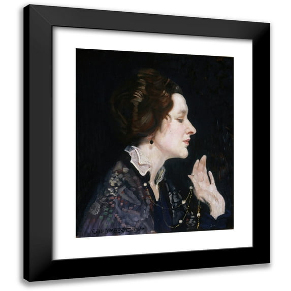 George Washington Lambert 20x24 Black Modern Framed Museum Art Print Titled - Portrait of a Lady (Thea Proctor) (1916)