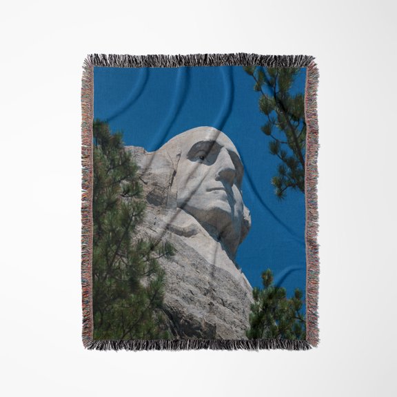 George Washington, Mount Rushmore, South Dakota, Usa, Woven Blanket