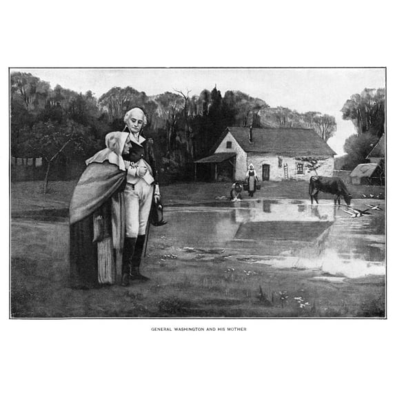George Washington N(1732-1799). First President Of The United States. With His Mother Mary Ball Washington. Engraving