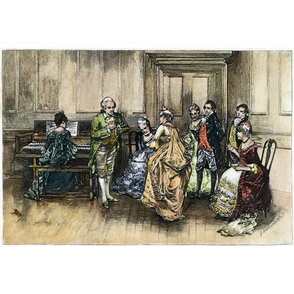 George Washington N(1732-1799). First President Of The United States. Young Major George Washington Dancing The Minuet.