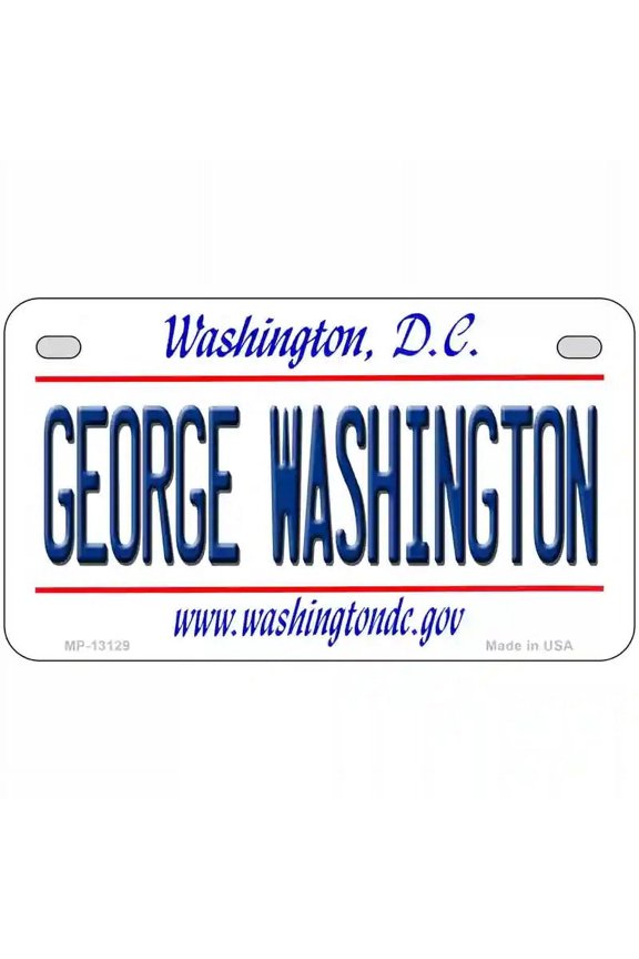 George Washington Novelty Metal License Plate 7" x 4" Motorcycle (MP)