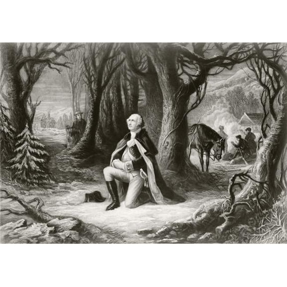 George Washington Prays At the American Revolutionary War Encampment of Valley Forge During the Winter of 17771778 Aft 1 Poster Print, 17 x 12