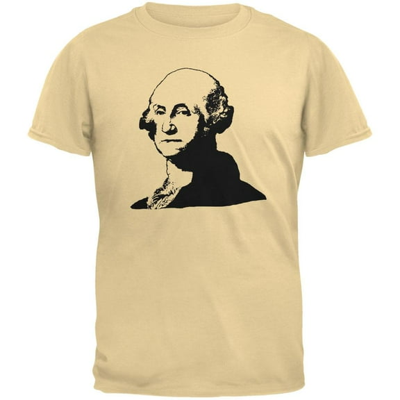 George Washington Silhouette Mens Organic T Shirt Yellow Haze MD