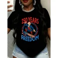 thumbnail image 1 of George Washington Skateboarding 250 Years Freedom Patriotic Graphic T-Shirt for Adults, 1 of 6