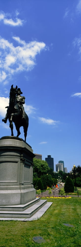 George Washington Statue in Boston Public Garden Boston Massachusetts USA Canvas Art - Panoramic Images (36 x 12)