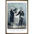 thumbnail image 1 of George Washington and Abraham Lincoln Shaking Hands Wall Poster, 14.725" x 22.375" Framed, 1 of 5