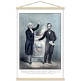 thumbnail image 1 of George Washington and Abraham Lincoln Shaking Hands Wall Poster with Magnetic Frame, 22.375" x 34", 1 of 4
