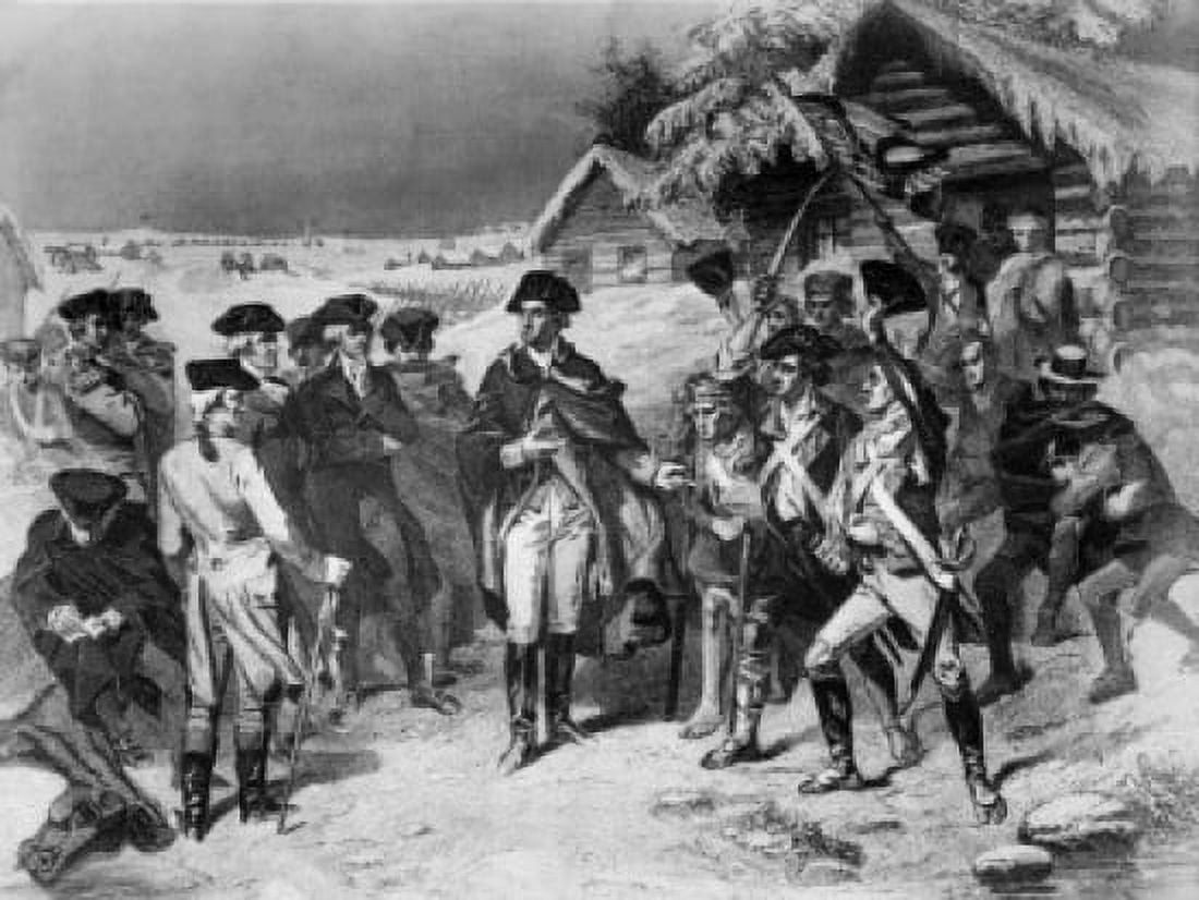 George Washington and the Committee of Congress at Valley Forge by William Henry Powell engraving Canvas Art - (24 x 36)