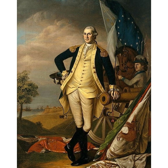 George Washington at Yorktown Painting - 12x18 Inch Laminated Poster - Stunning Detail and Bold Colors