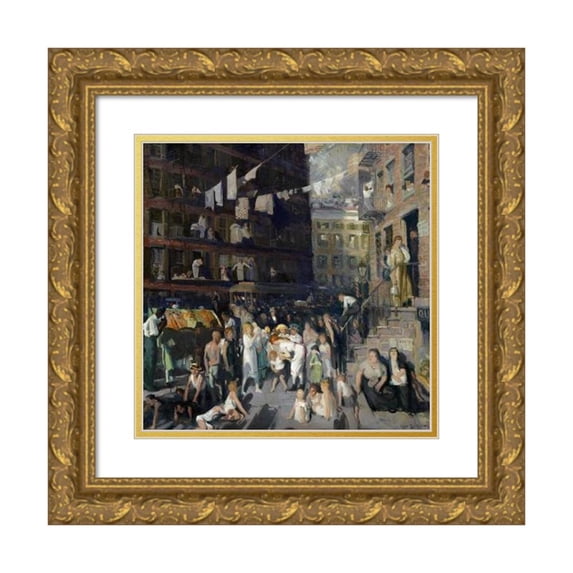 George Wesley Bellows 21x20 Gold Ornate Framed and Double Matted Museum Art Print Titled - Cliff Dwellers (1913)
