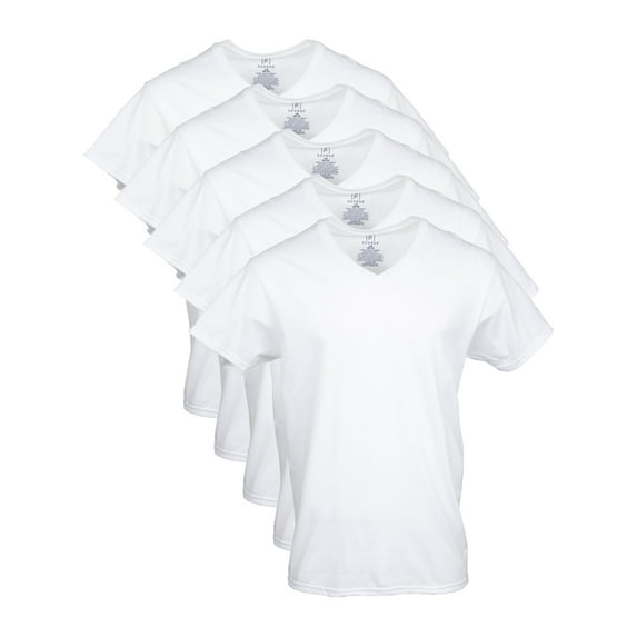 George White Big Men's V-Neck T-shirts, 5-Pack