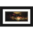 thumbnail image 1 of George William Whitaker 14x8 Black Ornate Wood Framed Double Matted Museum Art Print Titled: Still Life with Melon, Grapes, and Oranges (1880), 1 of 5