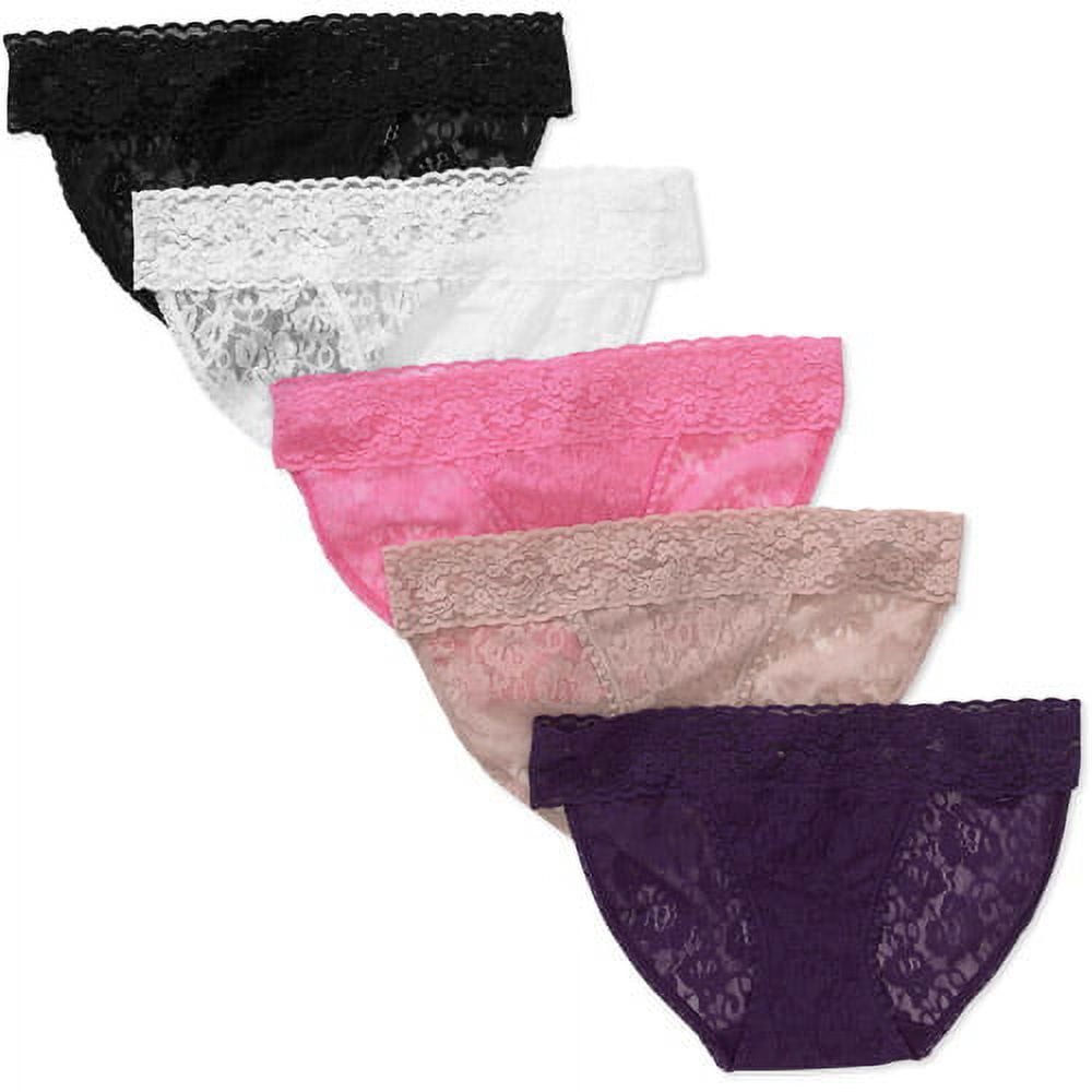 George - Women's Lace Bikini Panties, 5-Pack