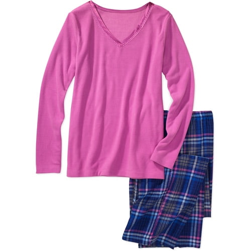 George Women s Microfleece Sleep Top and Print Pajama Pants