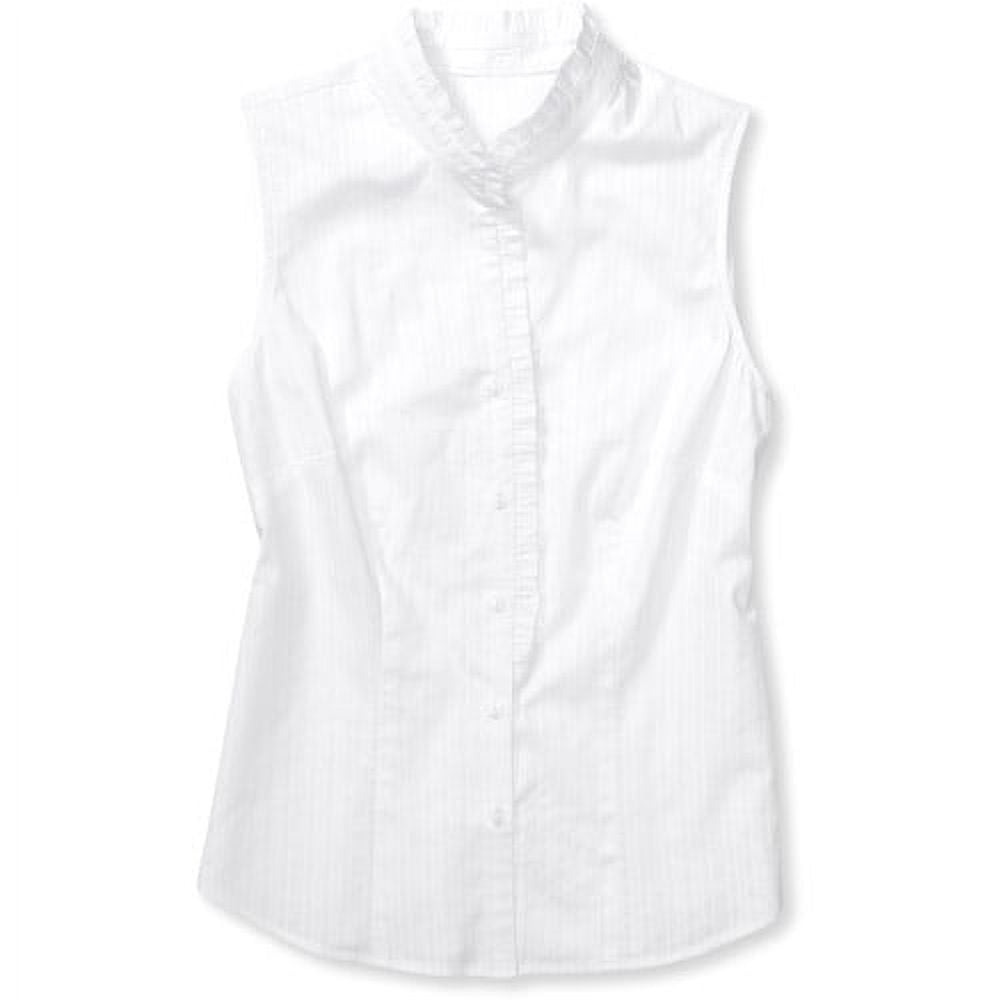 Women's Sleeveless RuffleTrim Dobby Blouse
