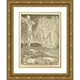 thumbnail image 1 of George Woolliscroft Rhead 14x18 Gold Ornate Wood Frame and Double Matted Museum Art Print Titled - Behold Three Shining Ones Came to Him, and Saluted Him, with Peace Be to Thee. (1898), 1 of 4