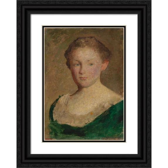 George de Forest Brush 14x18 Black Ornate Wood Framed Double Matted Museum Art Print Titled - Nancy (ca. 1905)