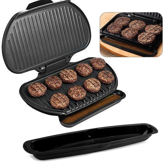 George foreman grill drip pan, 14. 5-inch high-temperature resistant plastic grease tray, large capacity easy-clean accessory for outdoor bbq, black
