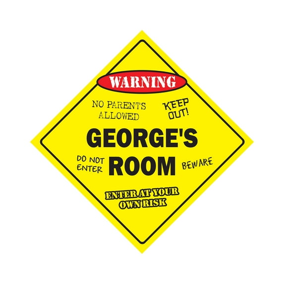 George's Room Sign Crossing Zone Xing | Indoor/Outdoor | 14" Tall kids bedroom decor door children's name boy girl