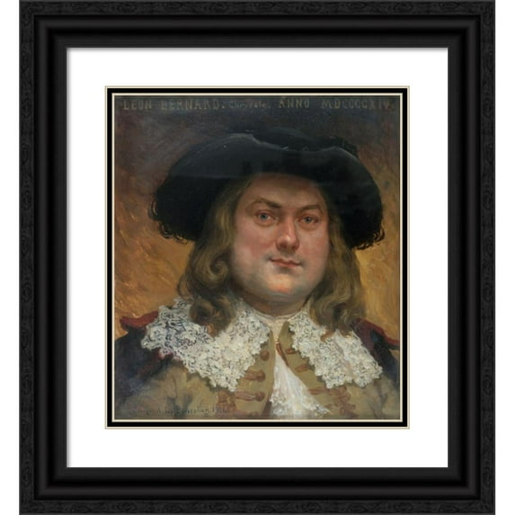 Georges Alexandre Lucien Boisselier 15x17 Black Ornate Wood Framed Double Matted Museum Art Print Titled - Portrait of Leon Bernard (1877-1935), Member of the Comedie-Francaise, in the