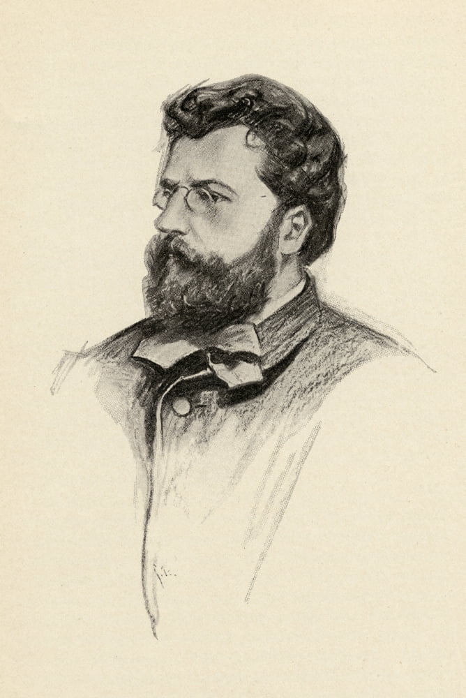 Georges Bizet 1838-1875 French Composer Portrait By Chase Emerson American Artist 1874-1922 Canvas Art - Ken Welsh Design Pics (12 x 18)