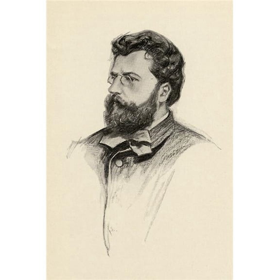 Georges Bizet 1838-1875. French Composer Portrait by Chase Emerson American Artist 1874-1922 Poster Print, Large - 24 x 36