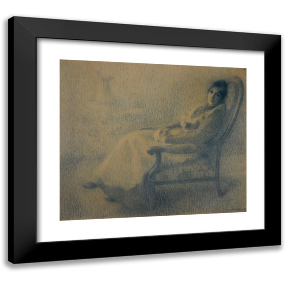 Georges Dorignac 23x20 Black Modern Framed Museum Art Print Titled - La Convalescent (1901)