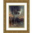 thumbnail image 1 of Georges Jules Victor Clairin 18x24 Gold Ornate Framed and Double Matted Museum Art Print Titled - Funeral by Victor Hugo - La Vigilee Under the Arc De Triomphe (1885), 1 of 4