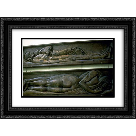 Georges Lacombe 2x Matted 24x18 Black Ornate Framed Art Print 'Death'