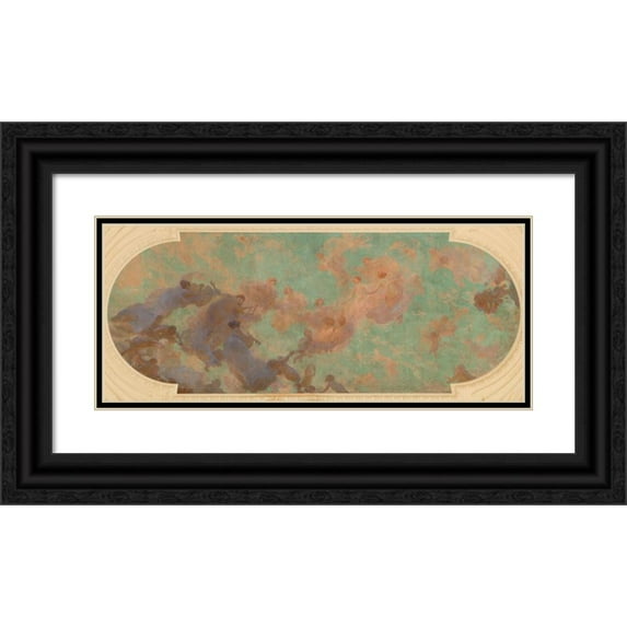 Georges Picard 14x8 Black Ornate Wood Framed Double Matted Museum Art Print Titled: The Triumph of Women (1906-1909)