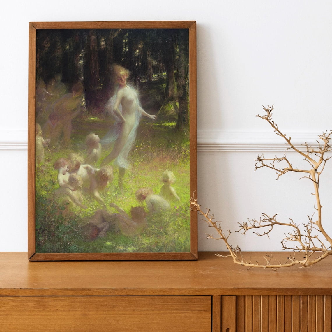 Georges Picard - Fairy And Sprites In The Undergrowth. Art Poster, Wood ...