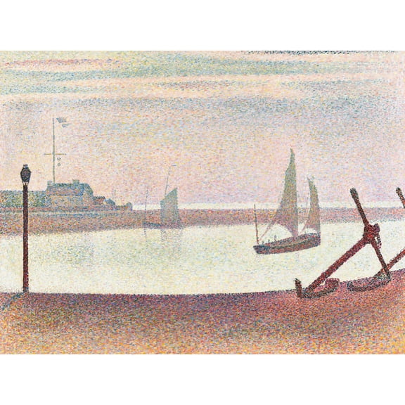 Georges Pierre Seurat The Channel At Gravelines Evening Extra Large Art Print Wall Mural Poster Premium XL