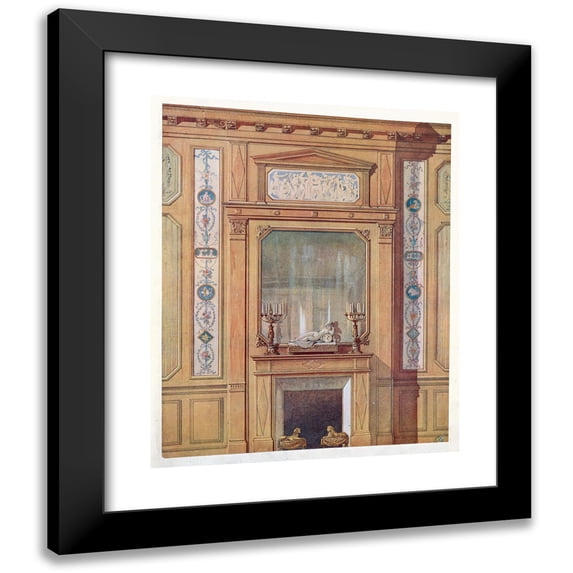 Georges Rémon 12x14 Black Modern Framed Museum Art Print Titled - Boudoir Fireplace. (1907)