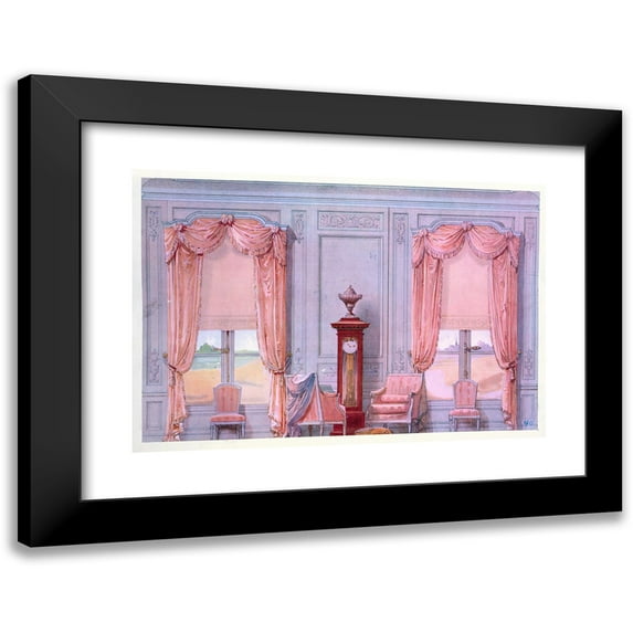 Georges Rémon 18x14 Black Modern Framed Museum Art Print Titled - Decor of the Windows of the Waiting Room. (1907)