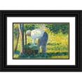 thumbnail image 1 of Georges Seurat 14x11 Black Ornate Wood Framed Double Matted Museum Art Print Titled: The Gardener (1882-83), 1 of 5