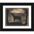thumbnail image 1 of Georges Seurat 14x12 Black Ornate Wood Framed Double Matted Museum Art Print Titled: Foal (Le Poulain) (Also Called ‘The Colt’) (1882-83), 1 of 5