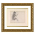 thumbnail image 1 of Georges Seurat 23x20 Gold Ornate Framed and Double Matted Museum Art Print Titled - Seated Monkey (1884), 1 of 4