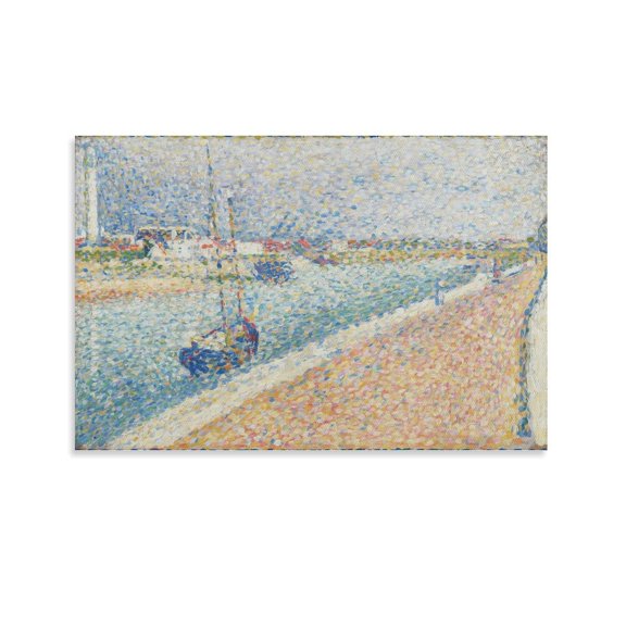 Georges Seurat The Channel at Gravelines Stippling Oil Painting Adornment Picture Print Photo Art Painting Canvas Poster Home Decorative Bedroom Modern Decor Posters Gifts 16x24inch(40x60cm)