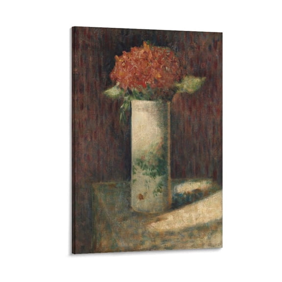 Georges Seurat Vase of Flowers Stippling Oil Painting Adornment Picture Gifts Canvas Painting Poster Wall Art Decorative Picture Prints Modern Decor 24x36inch(60x90cm)