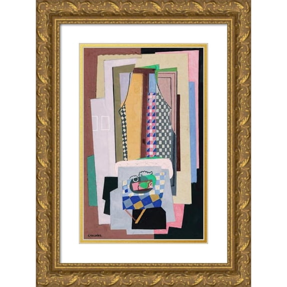 Georges Valmier 13x18 Gold Ornate Wood Frame and Double Matted Museum Art Print Titled - Dead Nature in Front of the Window (1925)