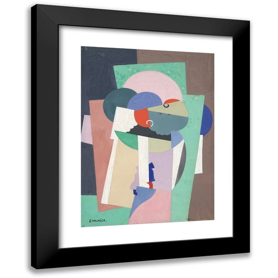 Georges Valmier 14x18 Black Modern Framed Museum Art Print Titled - Composition (No. 7888) (ca. 1922-23)