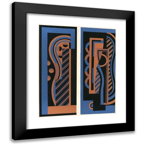 Georges Valmier 15x18 Black Modern Framed Museum Art Print Titled - Decors and Colors Collection Pl.01 (1930)