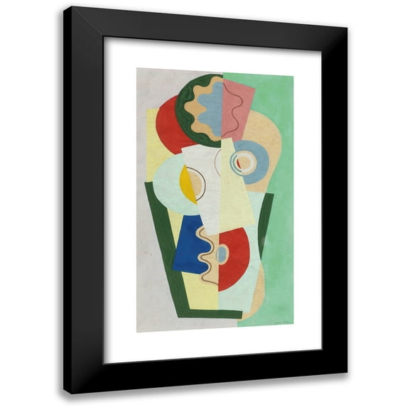 Georges Valmier 15x24 Black Modern Framed Museum Art Print Titled - Bouquet of Flowers (1930)