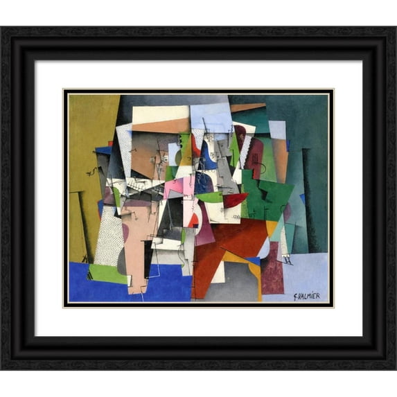 Georges Valmier 18x15 Black Ornate Wood Framed Double Matted Museum Art Print Titled - The Piano (1920)