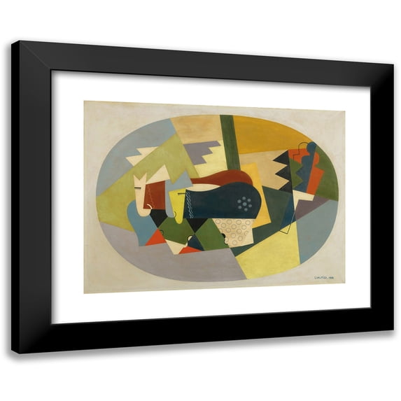 Georges Valmier 24x19 Black Modern Framed Museum Art Print Titled - The Oxen in the Mountain (1922)