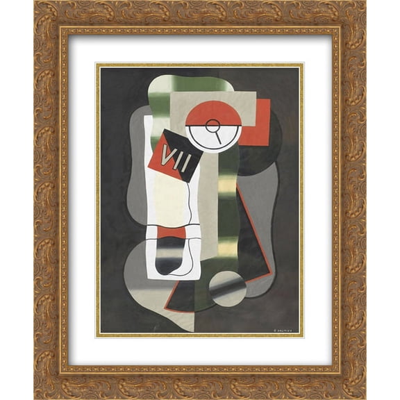 Georges Valmier 2x Matted 20x24 Gold Ornate Framed Art Print 'Time'