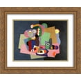 thumbnail image 1 of Georges Valmier 2x Matted 24x20 Gold Ornate Framed Art Print 'Flowers and Fruit', 1 of 2