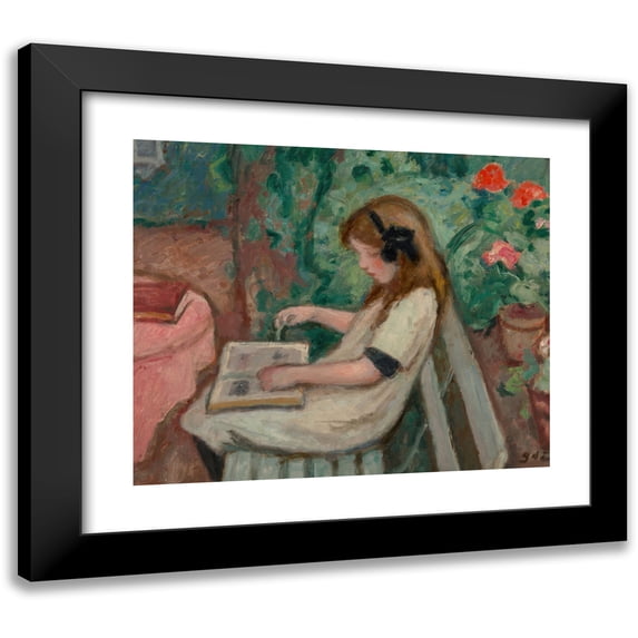 Georges d'Espagnat 14x12 Black Modern Framed Museum Art Print Titled - Reading