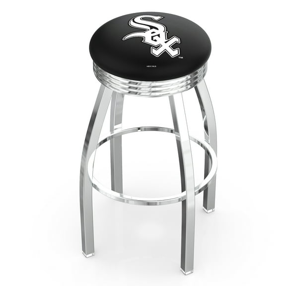 Silver Chicago White Sox 25" Chrome Ringed Swivel Counter Stool